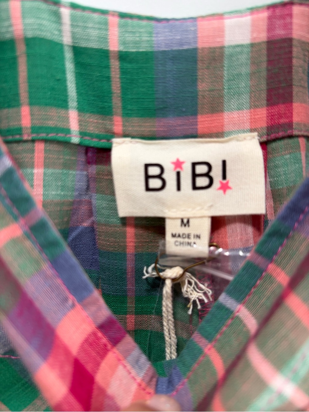 BiBi Green Plaid Wide Leg Overalls NWT size Medium Cotton Colorful Teacher - Picture 6 of 14